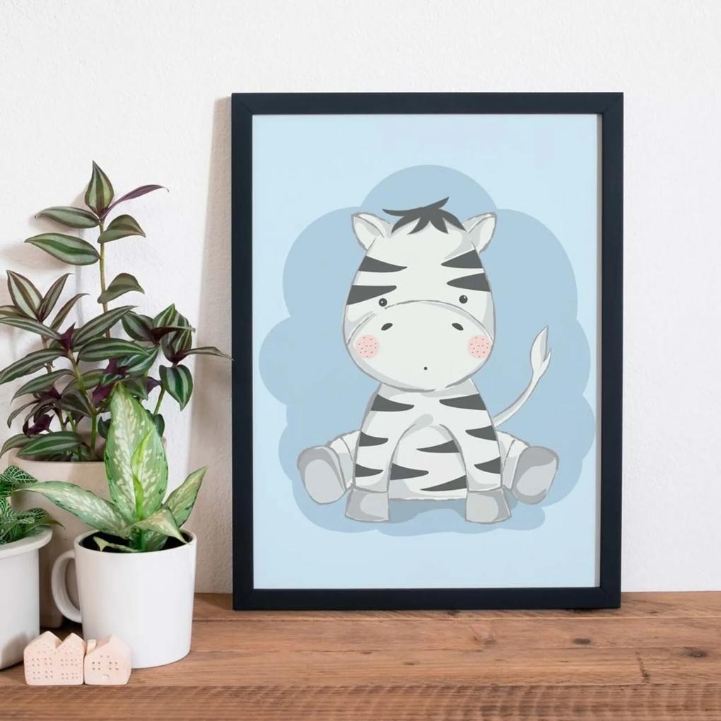 Quadro Decorativo Infantil Zebra Baby Preto - 20x30cm