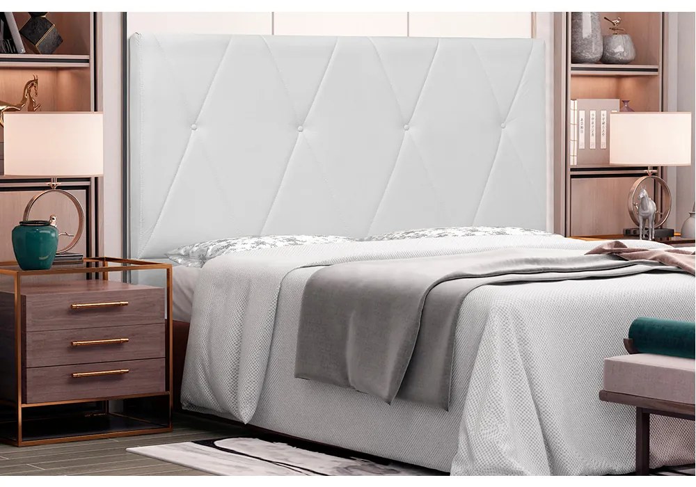 Cabeceira Aquilla Para Cama Box Casal 140 cm Corino - D'Rossi - Branco