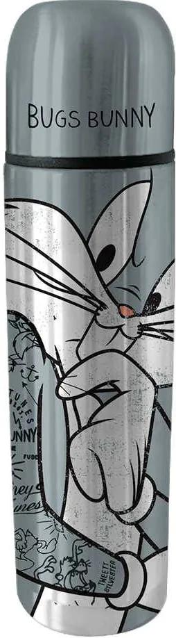 Garrafa Térmica Looney Bug Bunny Concerned Cinza - 500 ml - em Inox