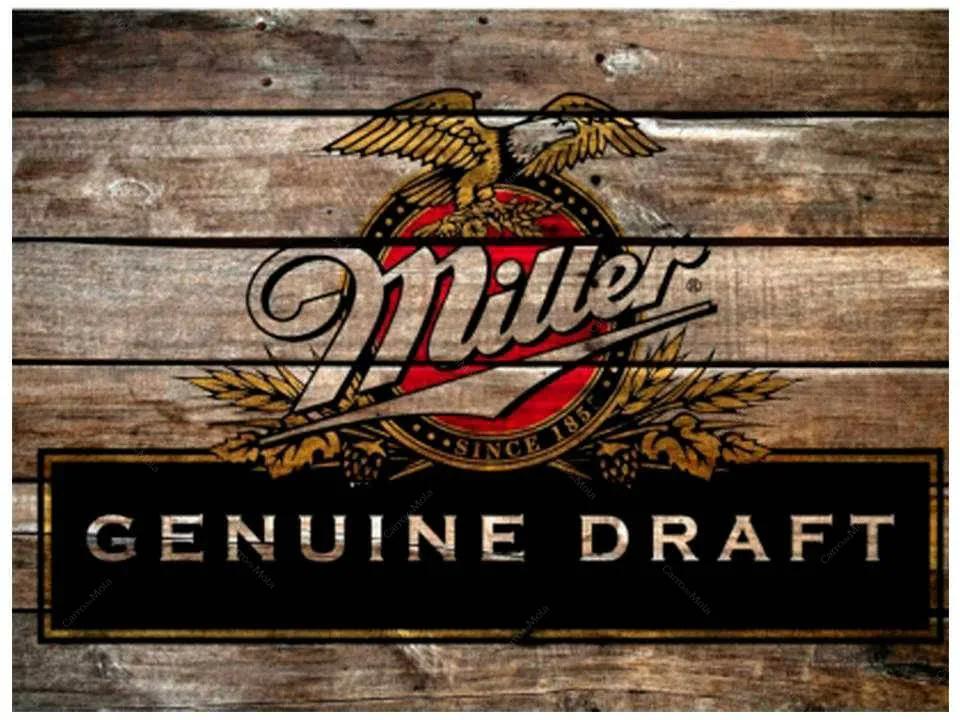 Placa Decorativa Miller Genuine Draft com Impressão Digital em Metal