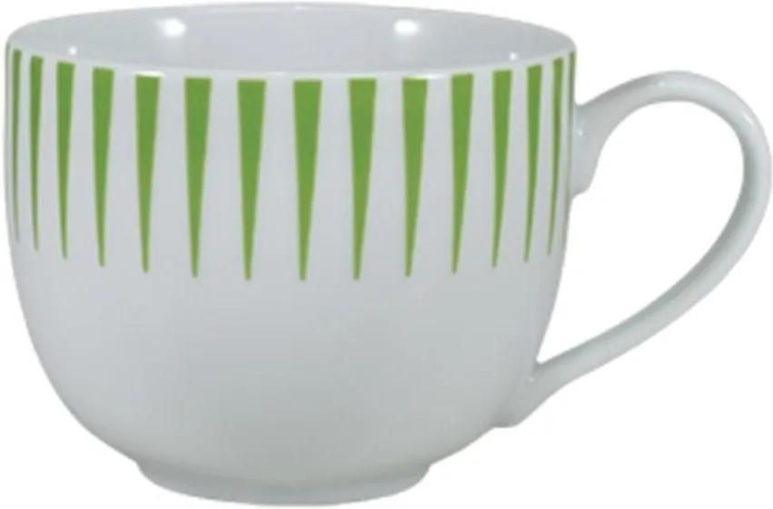 Xícara Chá com Pires 200 ml Porcelana Schmidt - Dec. Sol Verde