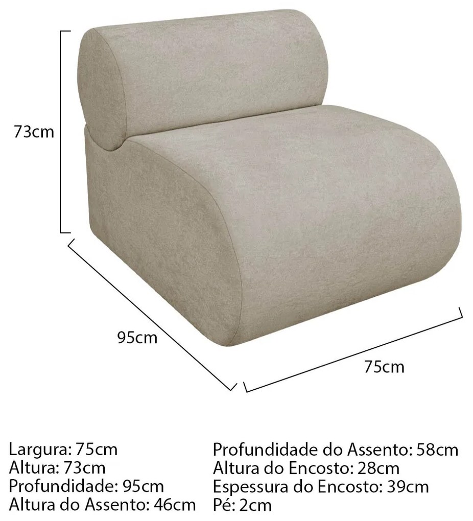 Kit 2 Poltronas Decorativas Orgânica  Escritório Recepção Sala Virgínia Linho - ADJ Decor