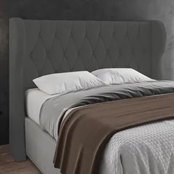 Cabeceira Casal King Cama Box 195cm Malva I02 Veludo Chumbo - Mpozenat