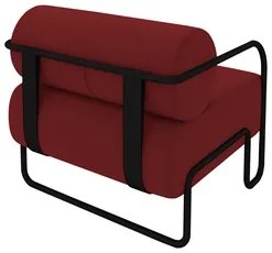 Poltrona Decorativa para Sala Industrial Kira K04 Veludo Vermelho - Mp