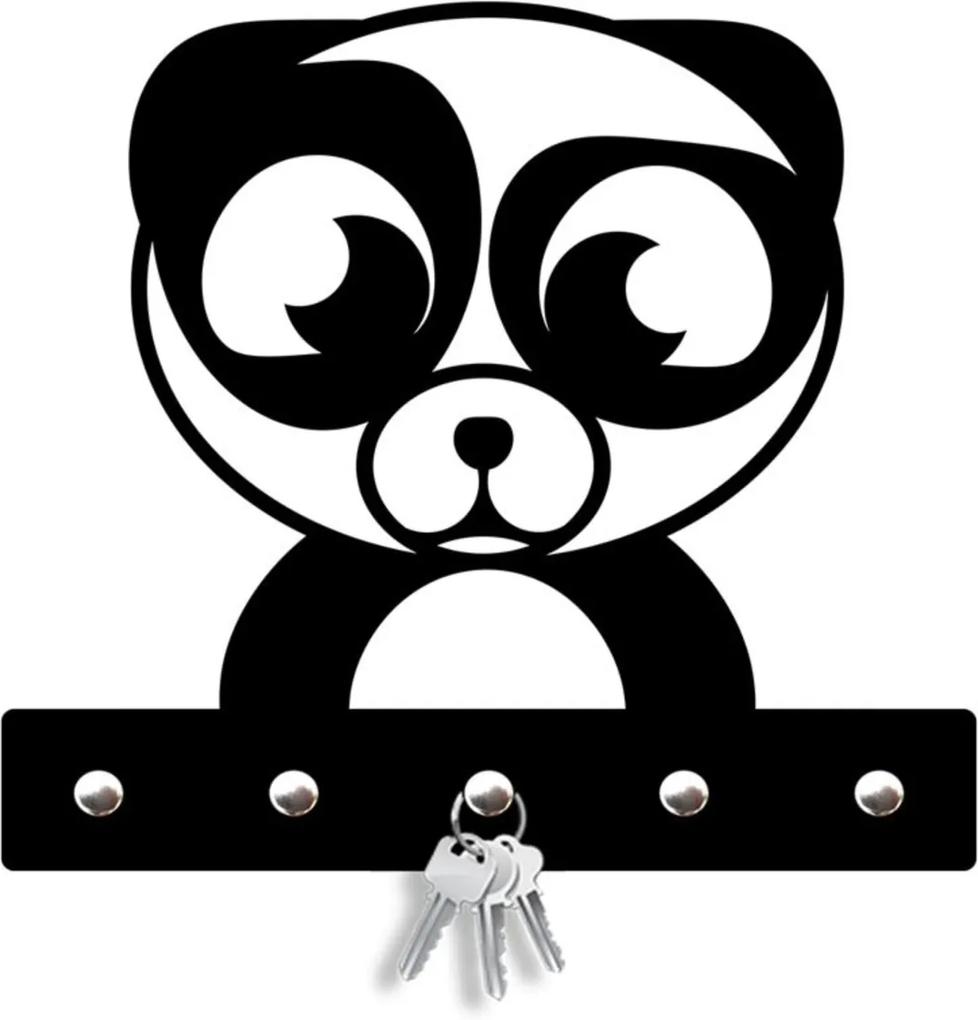 Porta Chaves Panda Love Decor Preto