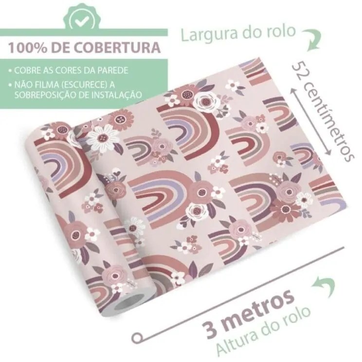 Adesivo de parede infantil feminino Cores encantadoras Boho