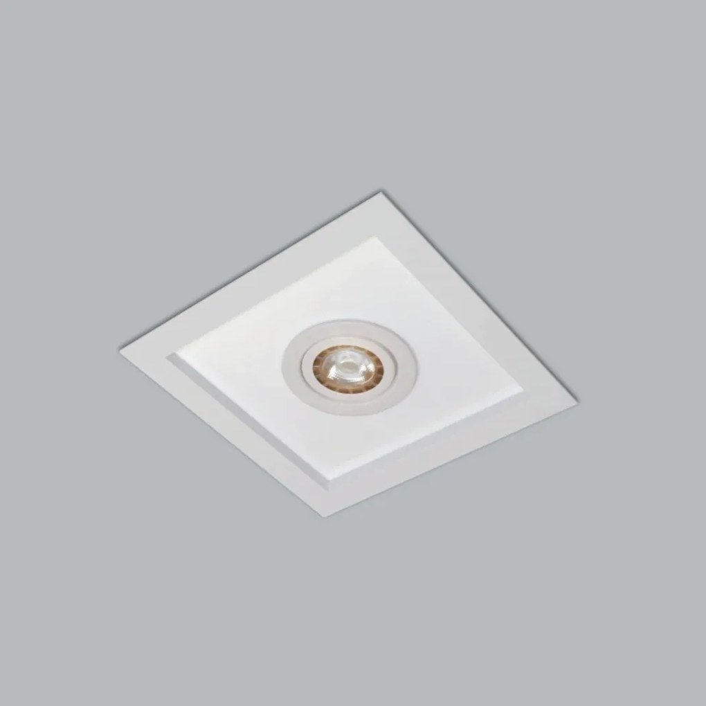 Luminária De Embutir Magnum Quadrado 25X25X10Cm 2L E27 + 01 Ar70 | Usi... (ND-B - Nude Brilho)