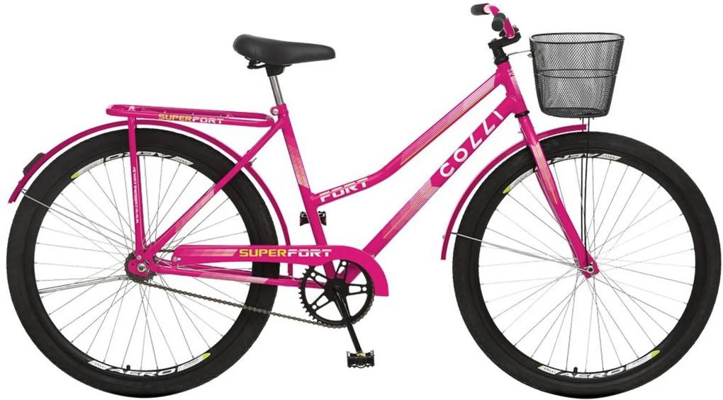 Bicicleta de Passeio Aro 26 Freio Contra Pedal Fort Quadro 19 Aço Pink - Colli Bike