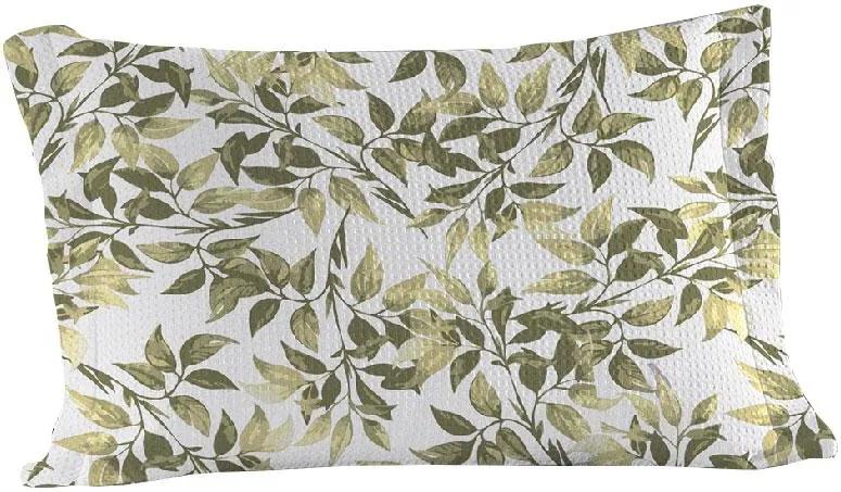 Porta Travesseiro Teka Folhas Clarice ( 50x70cm ) - Coleção Gênova Print