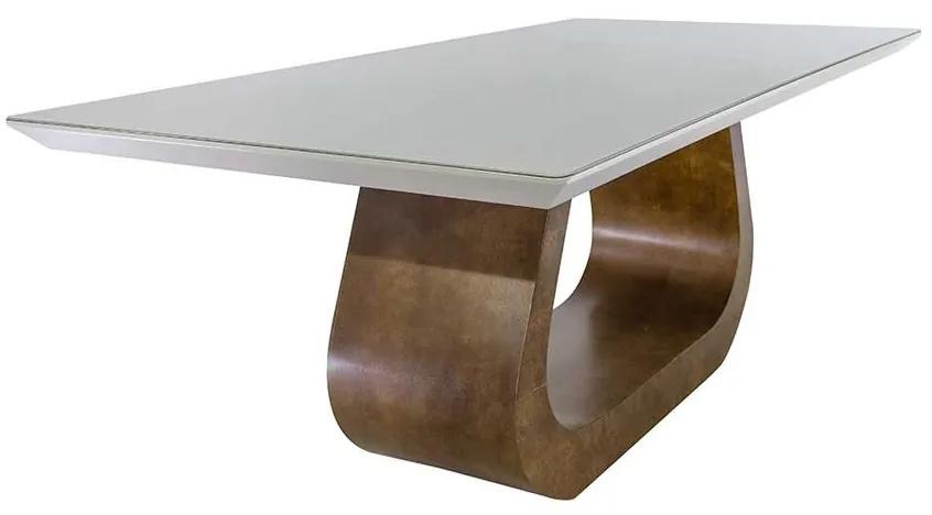 Mesa De Jantar Design com Vidro - Wood Prime DS 34155 1.60 x 0.90
