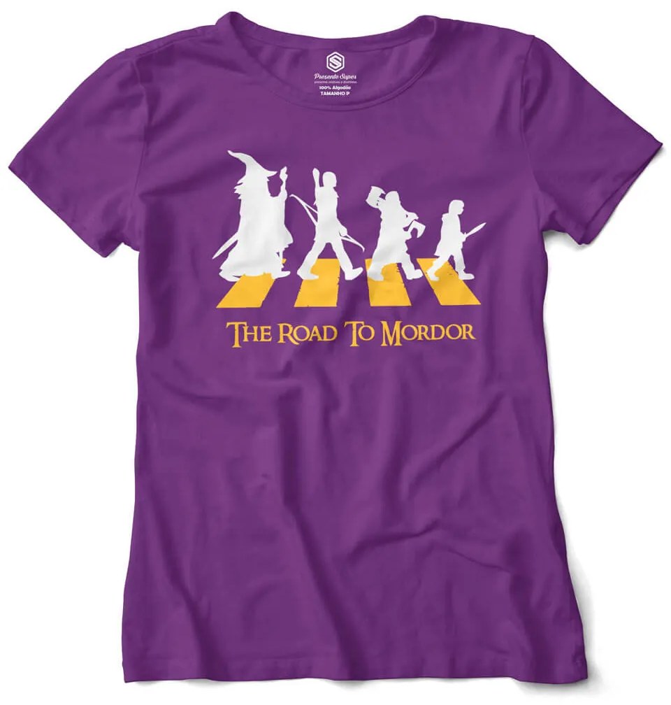 Camiseta Baby Look Feminina The Road to Mordor O Senhor dos Anéis - Roxo - GG