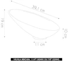 Cuba Pia Para Banheiro Meia Lua 39cm Thaís C08 Cinza - Mpozenato