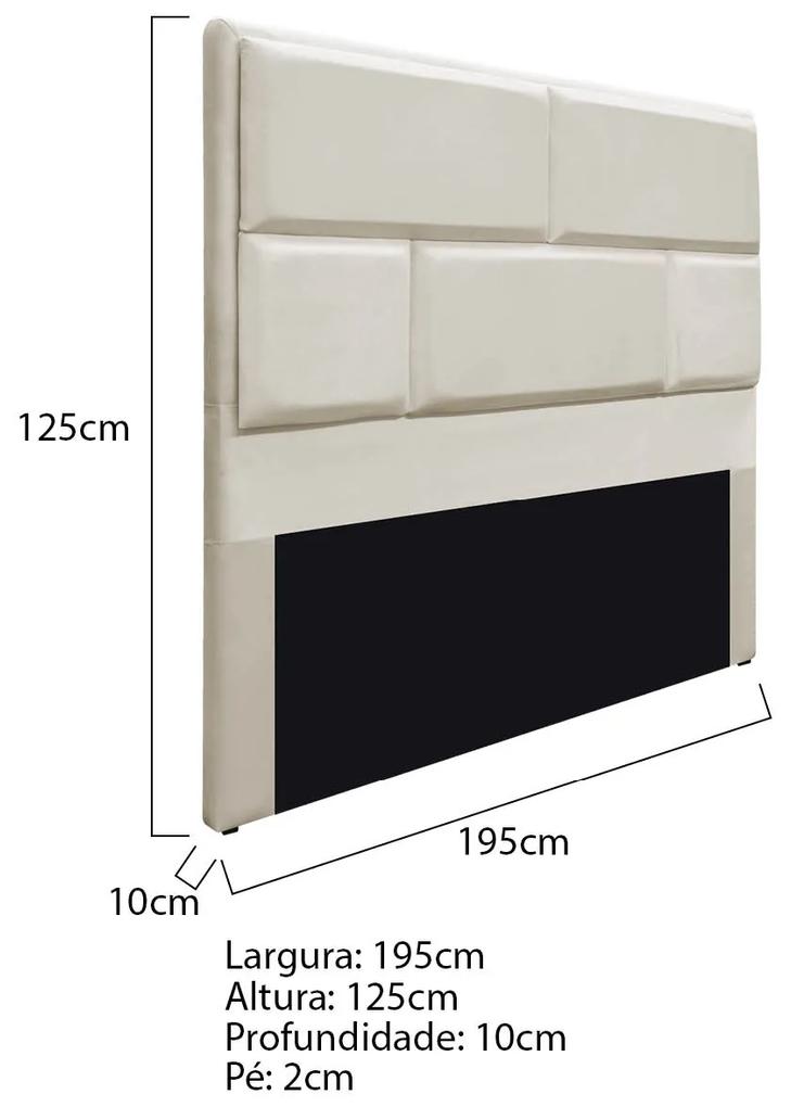 Cabeceira King Brick P02 195 cm para cama Box Linho - ADJ Decor