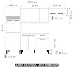 Cozinha Compacta Com Balcão 251cm Louis Plus Freijó/Soft Z06 - Mpozena