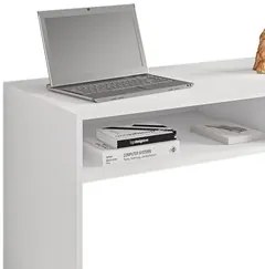 Mesa Home Office Notebook 120cm 1 Gaveta Luna Branco Trama - Móveis Le