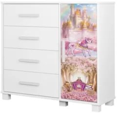 Quarto Infantil 3 Peças Com Mini Cama Carruagem Rosa Z53    - Mpozenat