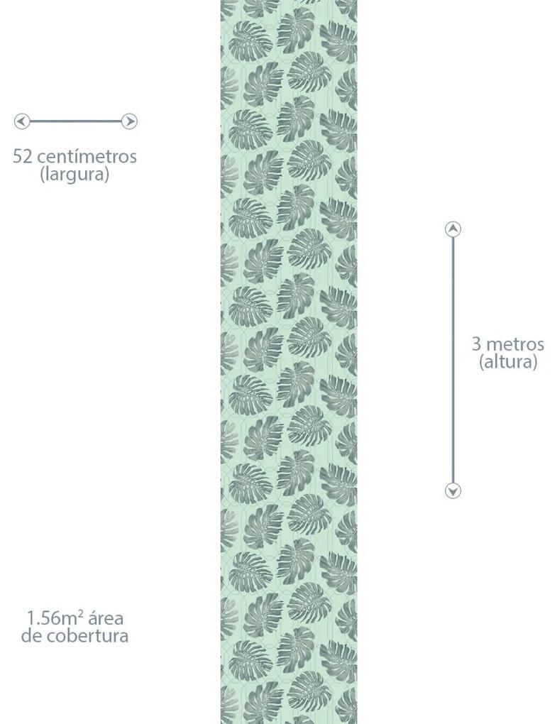 Papel de Parede Floral Tendência Verde 0.52m x 3.00m