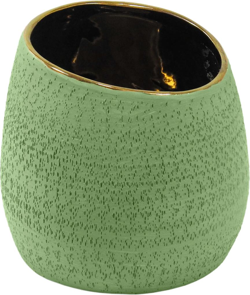 Vaso Decorativo em Cerâmica Verde - 15x15x15cm