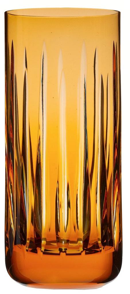 Copo de Cristal Lapidado Artesanal Long Drink - Amarelo  Amarelo - 66