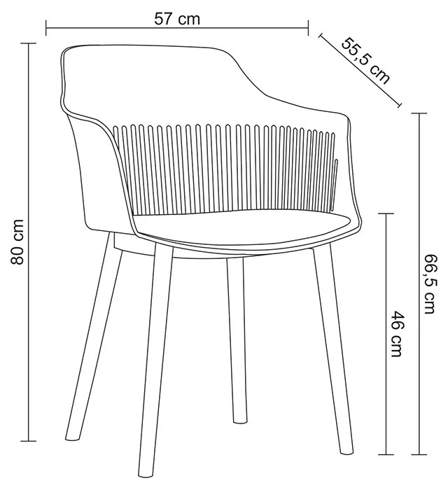 Kit 6 Cadeiras Decorativas Prescott Sala de Jantar PP/PU Cinza G56 - Gran Belo