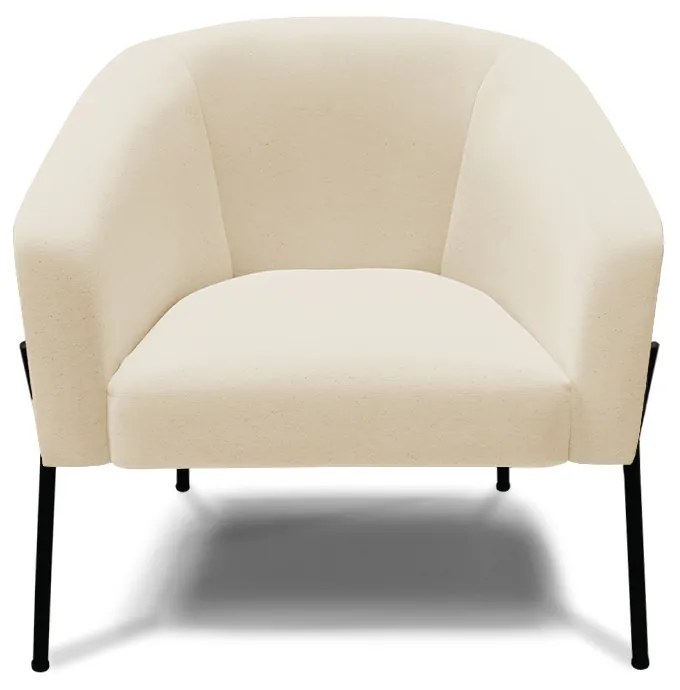 Poltrona Decorativa Pé de Ferro Preto Kit 2 Stella Linho D03 - D'Rossi - A19 Bege