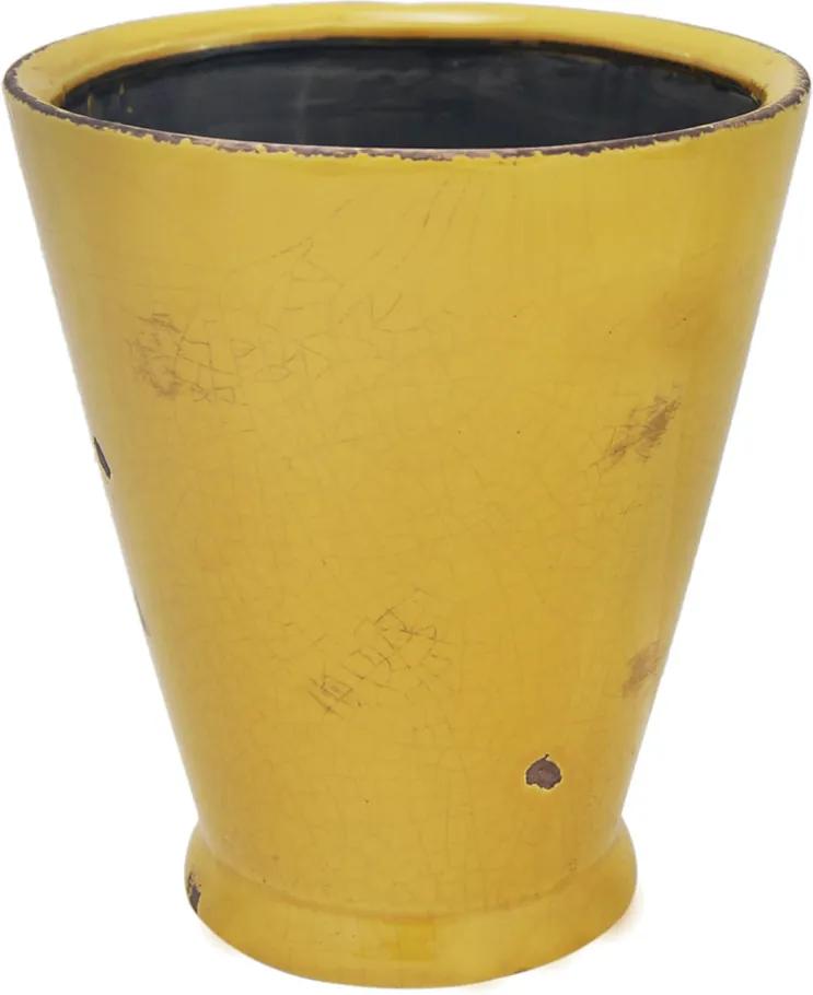 Cachepot em Cerâmica Amarelo - 23x19cm