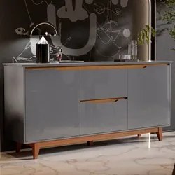 Buffet Aparador para Sala de Jantar 163cm Flow Cinza - EJ Móveis