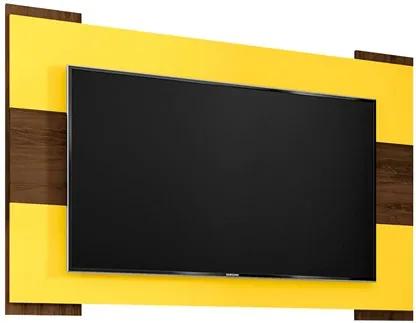 Painel Para TV até 55 Polegadas Viena Cedro/Amarelo - Móveis Leão