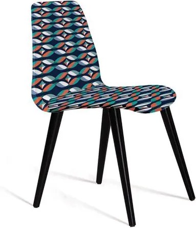 Cadeira Estofada Eames em Suede com Pés Palito - Colorido Azul