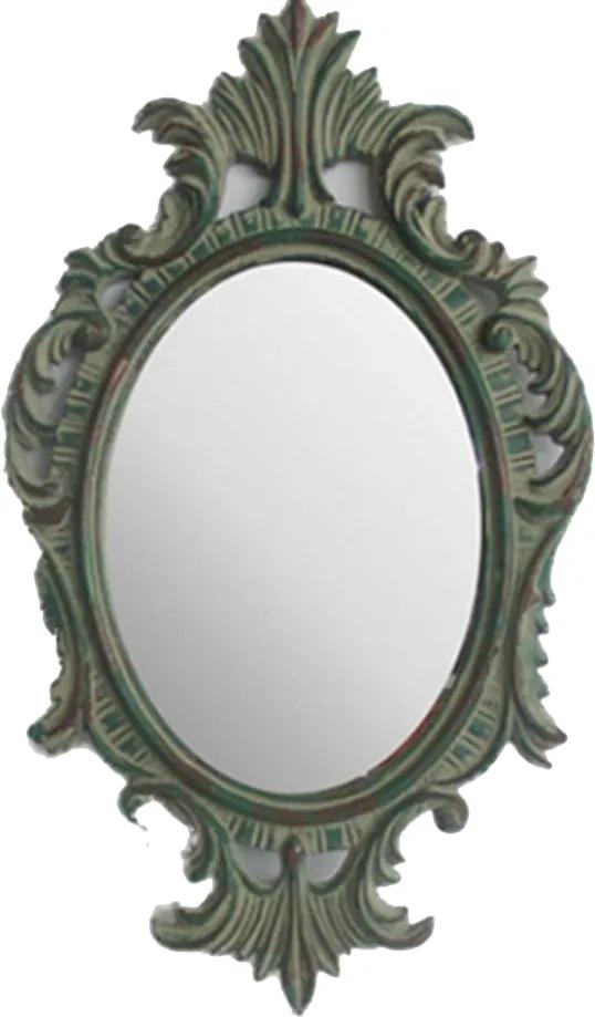 Espelho Decorativo com  Moldura Oval Envelhecida - 48x5x30cm
