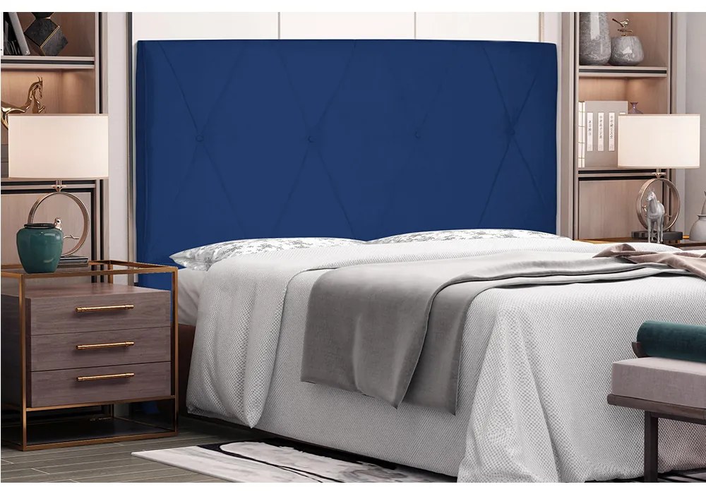 Cabeceira Aquilla Para Cama Box King 195 cm Suede Azul Marinho - D'Rossi