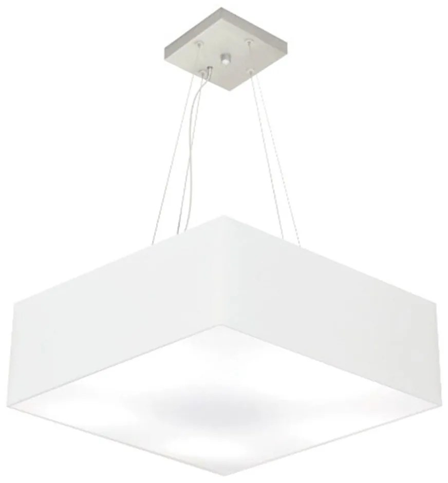 Lustre Pendente Quadrado Vivare Md-4198 Cúpula em Tecido 15/60x60cm - Bivolt