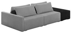 Sofá Ilha Modular Living com Puff 252cm Georgia K04 Bouclê Grafite/Pre