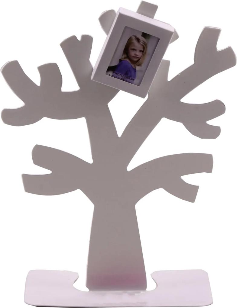 Porta retrato Minas de Presentes Árvore De Metal 2 Fotos 4X6cm Branco