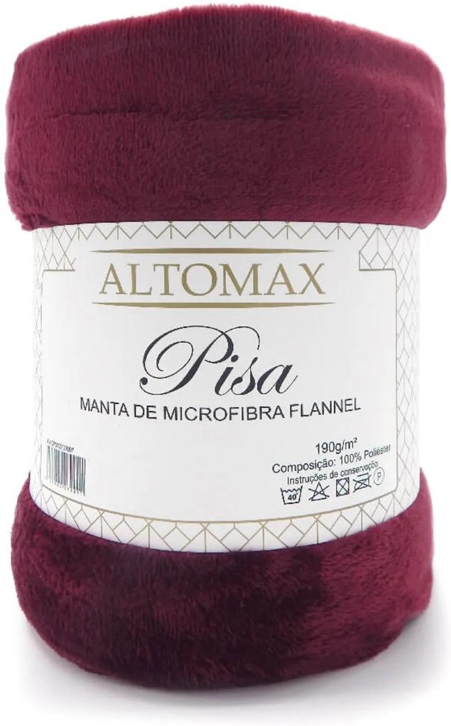 Manta Microfibra Flannel Casal Pisa 1,80x2,20 - Altomax - Bordô