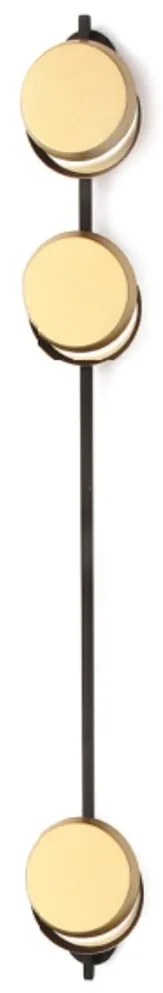 Arandela Eclipse Linear Assimetrico 05X11X100Cm Discos Metal Aluminio... (GRAFITE / COBRE BRILHO, 220V)