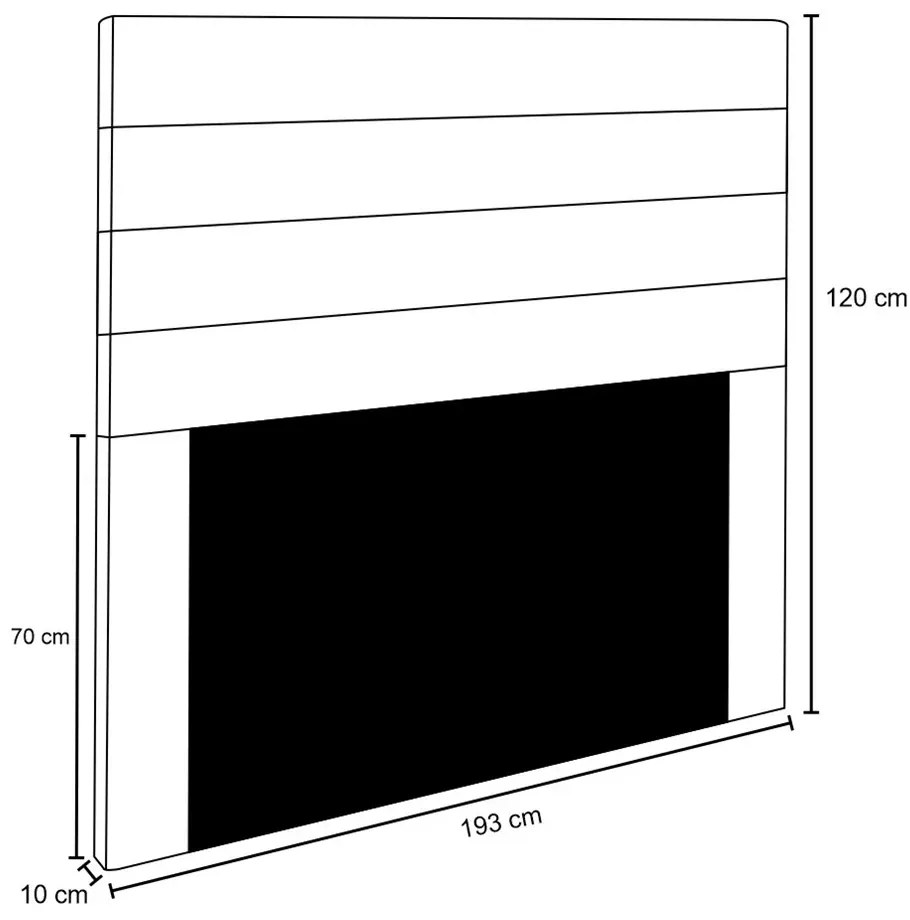 Cabeceira Rubi Para Cama Box King 195 cm Corino - D'Rossi - Branco