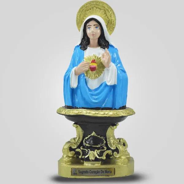 Imagem Sagrado Coração De Maria De Mesa Inquebrável 25 cm