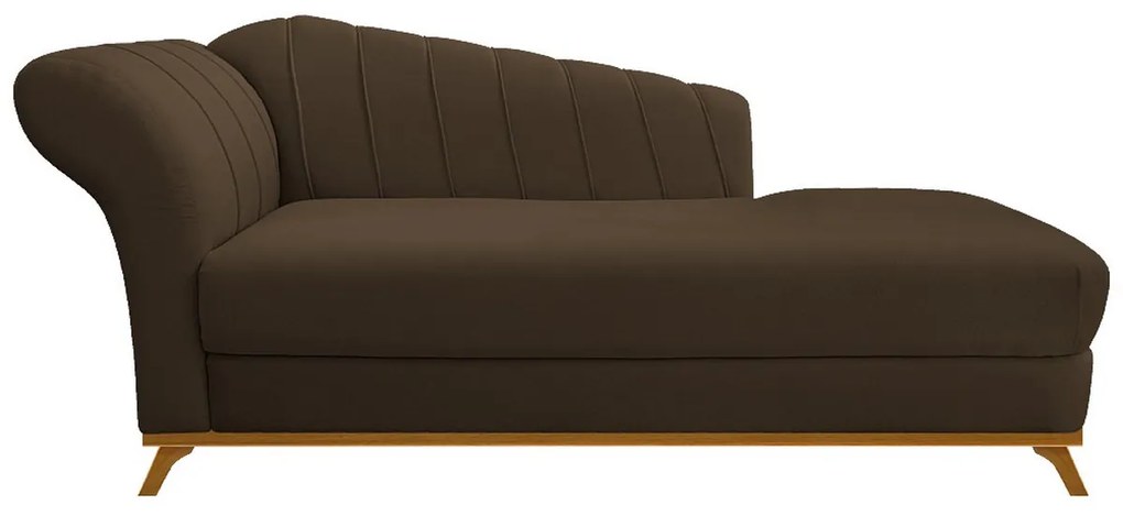 Recamier Vanessa 185cm Lado Direito Suede Marrom - ADJ Decor