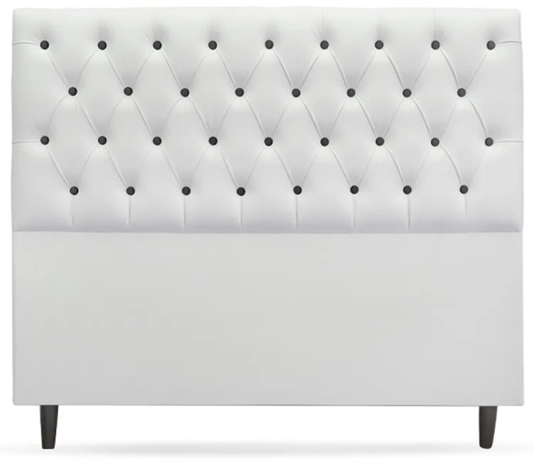 Cabeceira Cama Box Queen 160cm Nicole Capitonê Corano Branco Botão Preto - Sheep Estofados - Branco