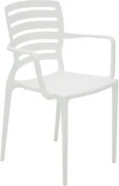 Cadeira Sofia com braços encosto horizontal branca Tramontina 92036010