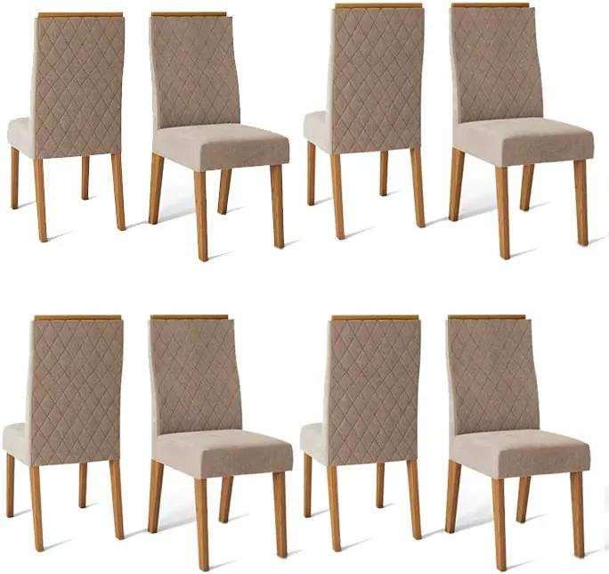 Conjunto 8 Cadeiras Cássia Carvalho Nobre Tecido Veludo Kraft