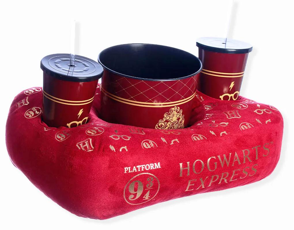 Kit Almofada Porta Pipoca Harry Potter Hogwarts Plataforma 9 34