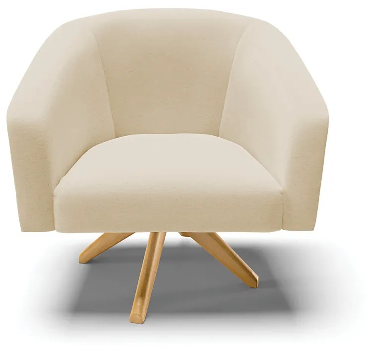 Poltrona Decorativa Giratória MA30 Stella Linho D03 - D'Rossi - A27 Areia