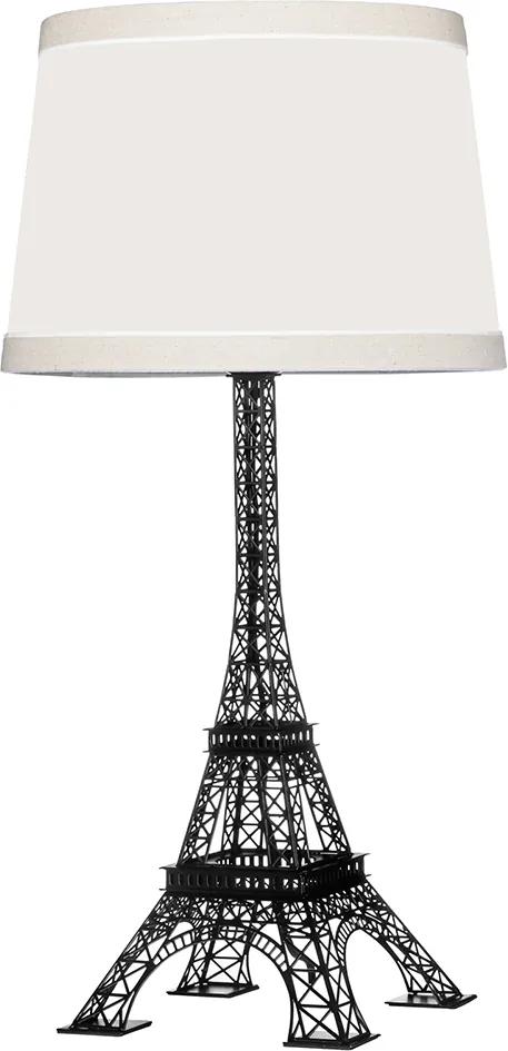 Abajur de Mesa Moderno Torre Eiffel Preto 60 cm X 30 cm