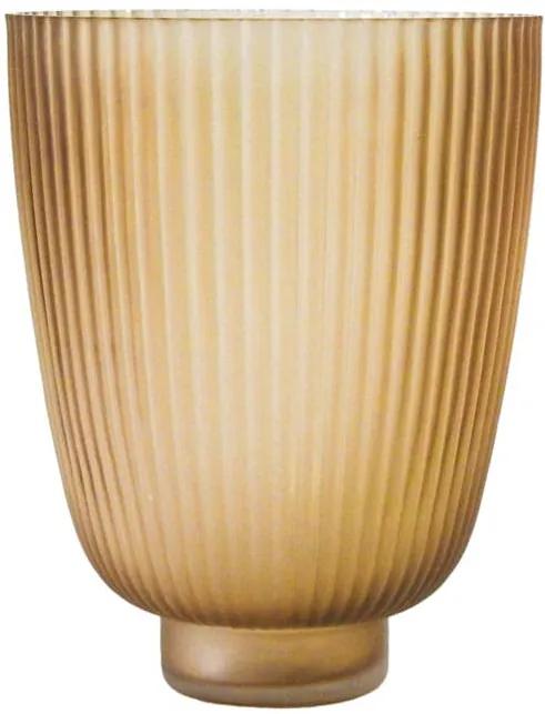 Vaso Decorativo em Vidro na Cor Marrom - 22x17cm