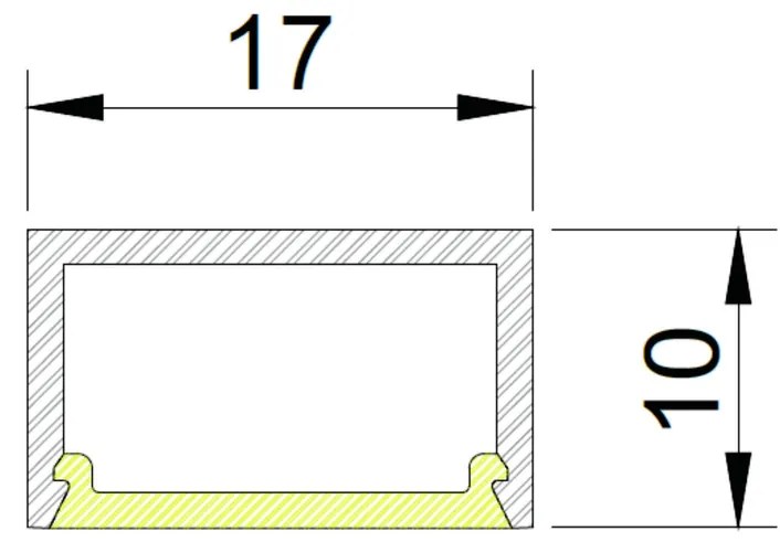 Perfil Sobrepor Para Fita Led Wood 175Cm 1,7X175X1,0Cm | Usina 30760/1... (PT - Preto Texturizado)