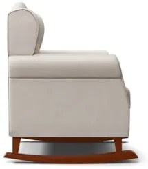 Poltrona de Amamentação Base Madeira Balanço Lucy Z39 Suede Bege - Mpo