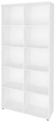 Mesa Escrivaninha Lagan e Estante Livreiro 90x187cm Lean A06 Branco -