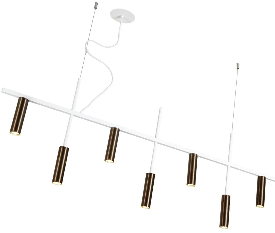 Pendente Platinum Linear 3,8X44,5X130Cm 7Xmr11 - Usina 16930/130 (FN-F - Fendi Fosco)